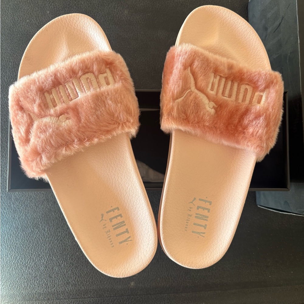 Puma Fenty Blush Fur Slides